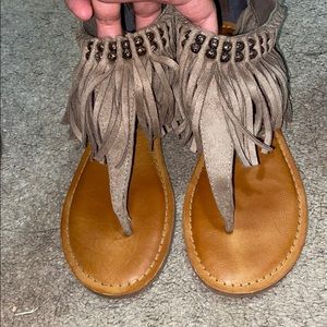 Not Rated fringe thong sandals
